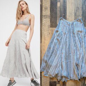 CP Shades Lily Linen Maxi Skirt Pull-On Yarn-Dyed Striped